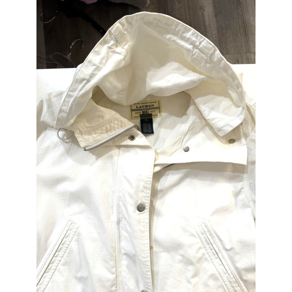 Lauren Ralph Lauren Jacket Womens Small White Utility Field Anorak Hooded LRL - Picture 7 of 12